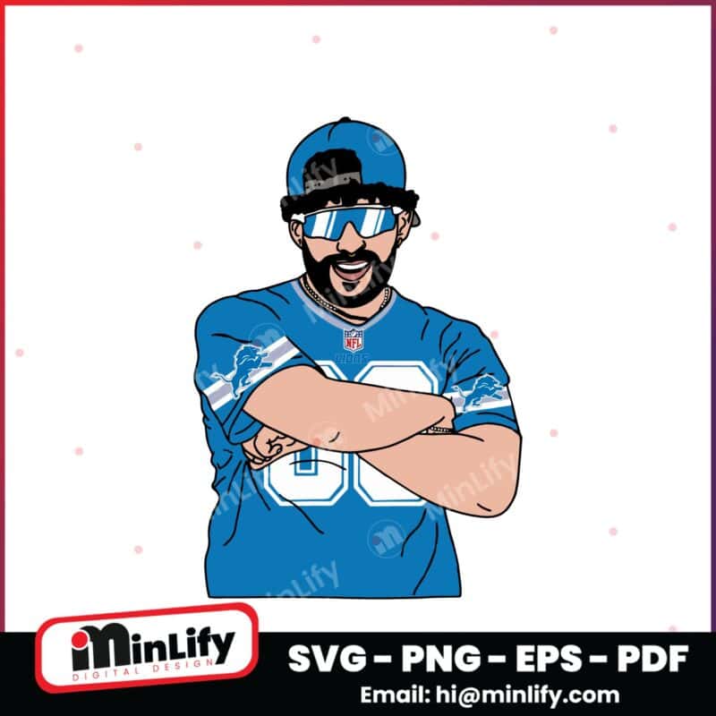 Bad Bunny Benito Detroit Lions Super Bowl Football Nfl Svg