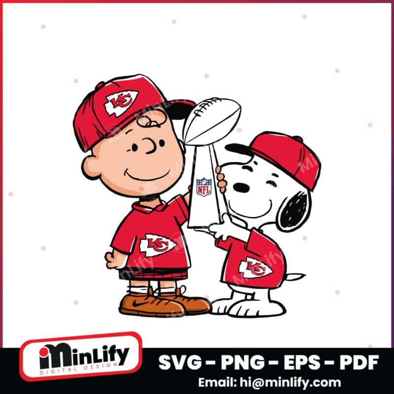 Charlie Brown And Snoopy KC Chiefs Champions SVG