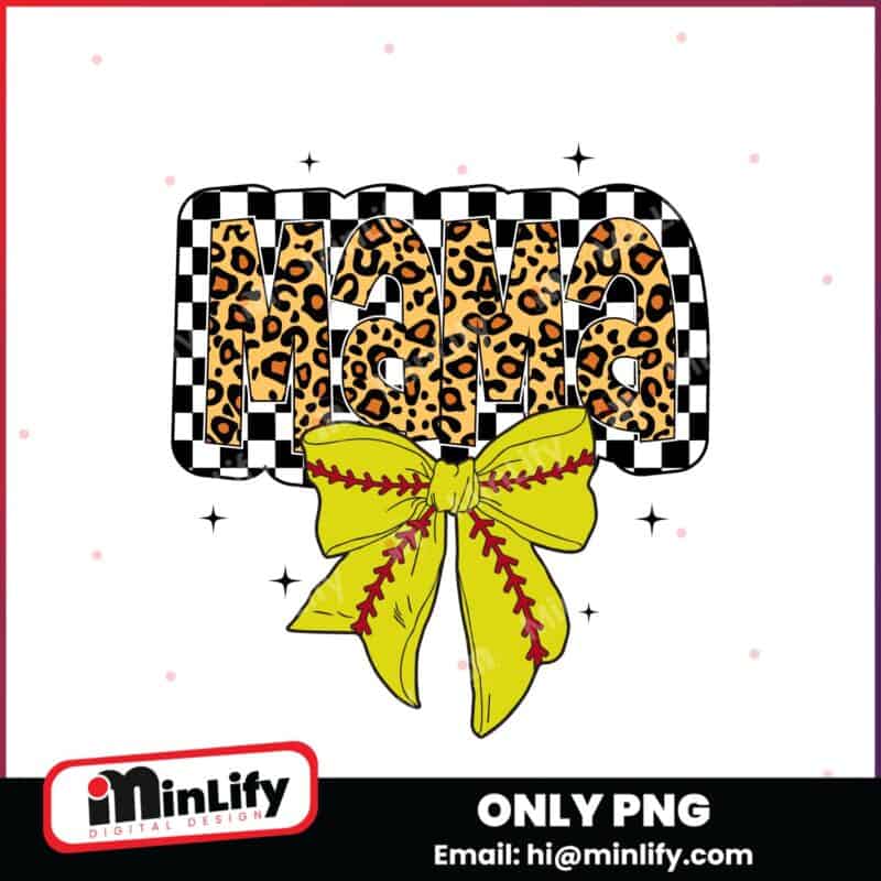 Checkred Mama Baseball Coquette Bow Sport Png