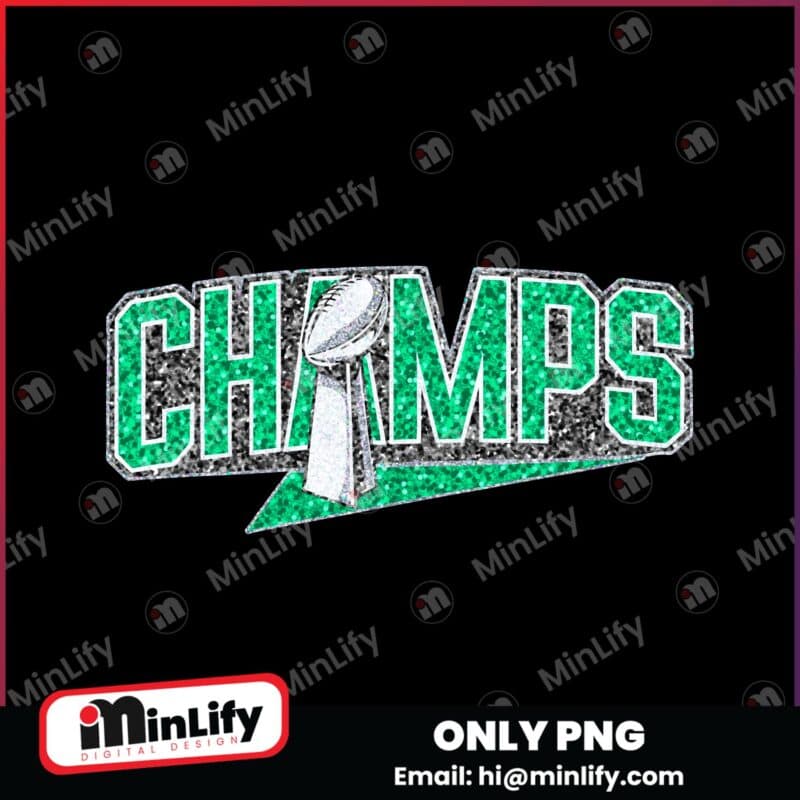 Glitter Champs Super Bowl Trophy Philadelphia Eagles PNG