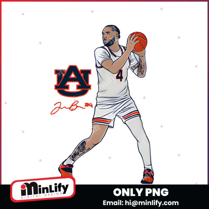 Johni Broome Superstar Pose Signature Auburn Tigers Basketball PNG