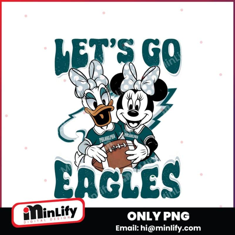 Lets Go Eagles Minnie and Daisy Football Disney Png