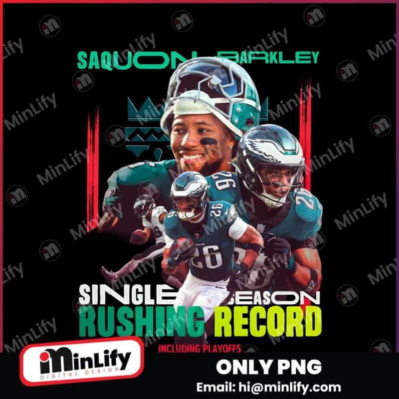 Saquon Barkley Single Season Rusing Record Super Bowl Chapions PNG
