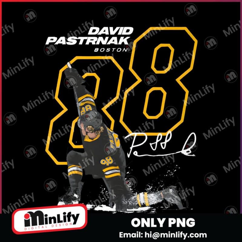 David Pastrnak Boston Bruins 88 Signature PNG