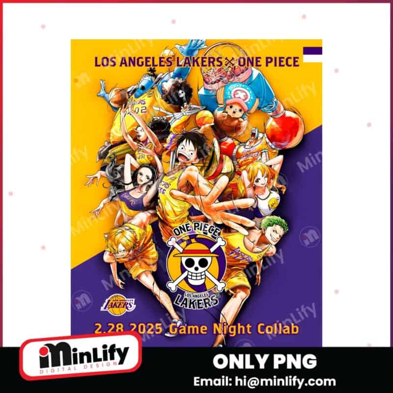 Los Angeles Lakers X One Piece Game Night Collab PNG
