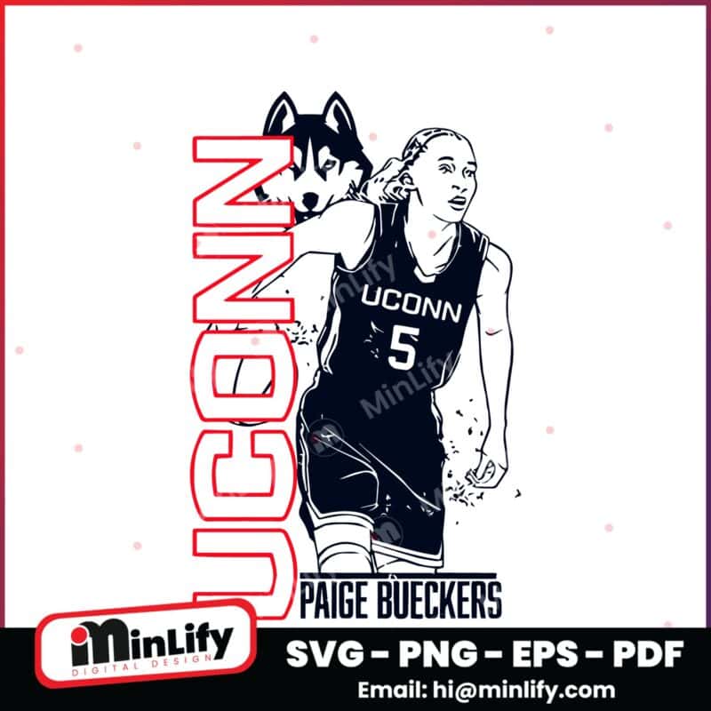 Paige Bueckers Vertical Layer Uconn Basketball SVG