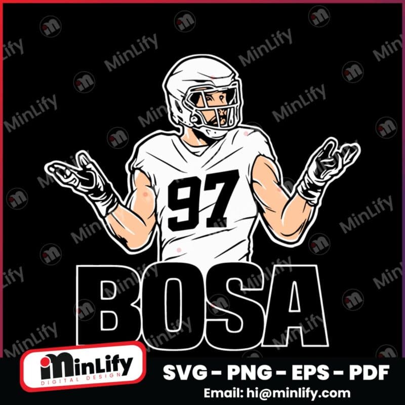 Joey Bosa Shrug 97 Buffalo Bills SVG