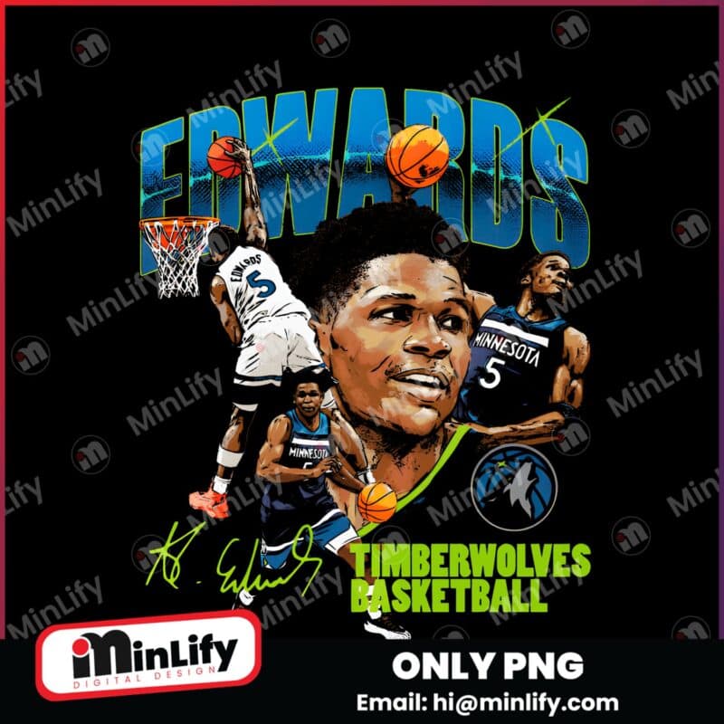 Anthony Edwards Minnesota Timberwolves Basketball PNG