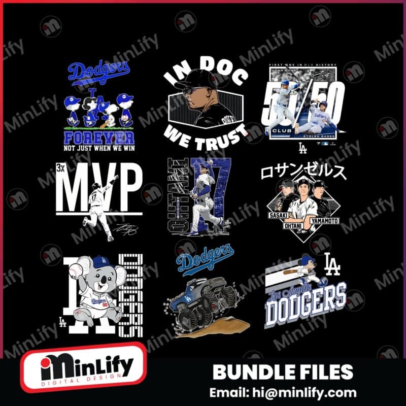 Los Angeles Dodgers Royal Disney Baseball Png Bundle