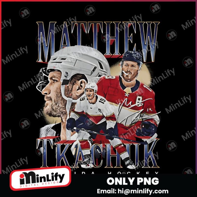Vintage 90S Matthew Tkachuk Florida Panthers Hockey PNG